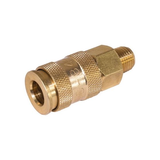 Universal Air Coupler, 3/8 x 1/4 in, MNPT, 300 psi, Brass