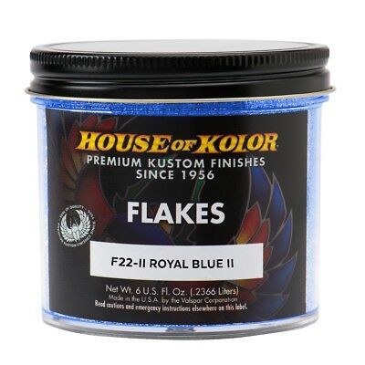 HOUSE OF KOLOR F22II-C01 F Series Dry Flake, 6 oz Can, Royal Blue II, 1/128th Rectangle
