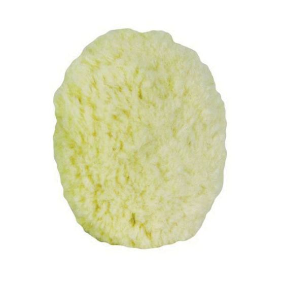 BUFF and SHINE Grip Pad 301G Twist Buffing Pad, 3 in Dia, Hook and Loop Attachment, Wool Pad, White