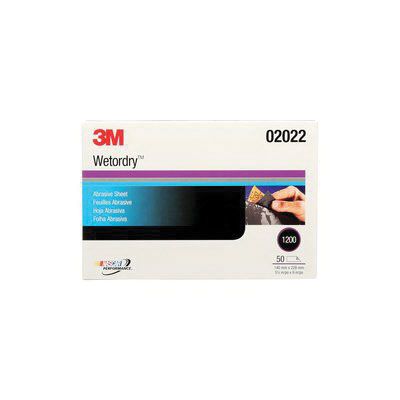 Wetordry 02021 401Q Abrasive Sheet, 5-1/2 in W x 9 in L, 1000 Grit, Fine Grade, Silicon Carbide Abrasive, Black
