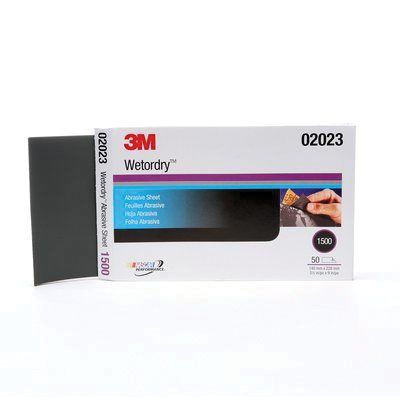 Wetordry 02022 401Q Abrasive Sheet, 5-1/2 in W x 9 in L, 1200 Grit, Fine Grade, Silicon Carbide Abrasive, Black