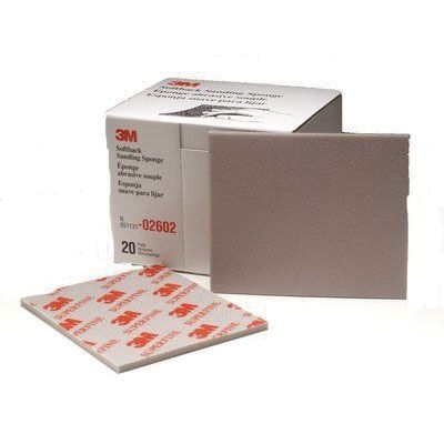3M 02602 Flexible Sanding Sponge, 4-1/2 in W x 5-1/2 in L, 3/16 in THK, 500/600 Grit, Super Fine Grade, Gray