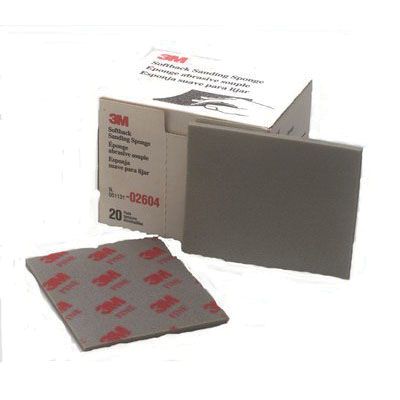3M 02604 Flexible Sanding Sponge, 4-1/2 in W x 5-1/2 in L, 3/16 in THK, 320/400 Grit, Fine Grade, Gray