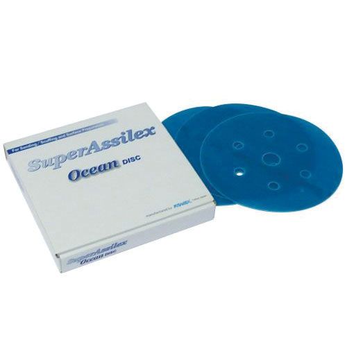 KOVAX Super Assilex 193-1545 Sanding Disc, 6 in Dia, 360 Grit, Ocean, Dry, Hook and Loop Attachment, 7 Holes