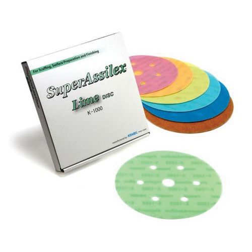 KOVAX Super Assilex 193-1578 Sanding Disc, 6 in, 15 Holes, 600 Grit, Super-Tack Attachment, Sky