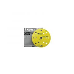 KOVAX MaxFilm 523-0080 High Performance Sanding Disc, 6 in Dia, P80 Grit, Aluminum Oxide Abrasive, 15-Hole