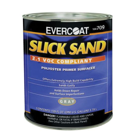 EVERCOAT SLICK SAND 100709 Extra High-Build Polyester Primer Surfacer, 1 gal Round Can, Gray
