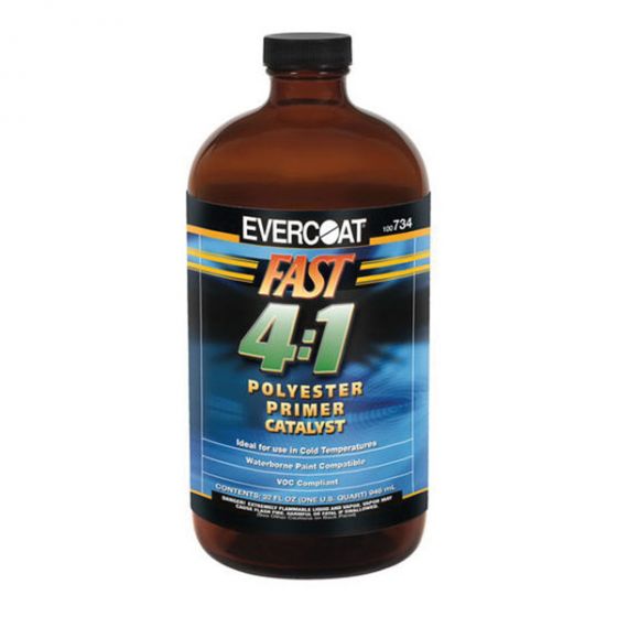 EVERCOAT 100734 Polyester Primer Fast Catalyst, 946 mL Bottle, Clear, 4:1 Mixing, Liquid