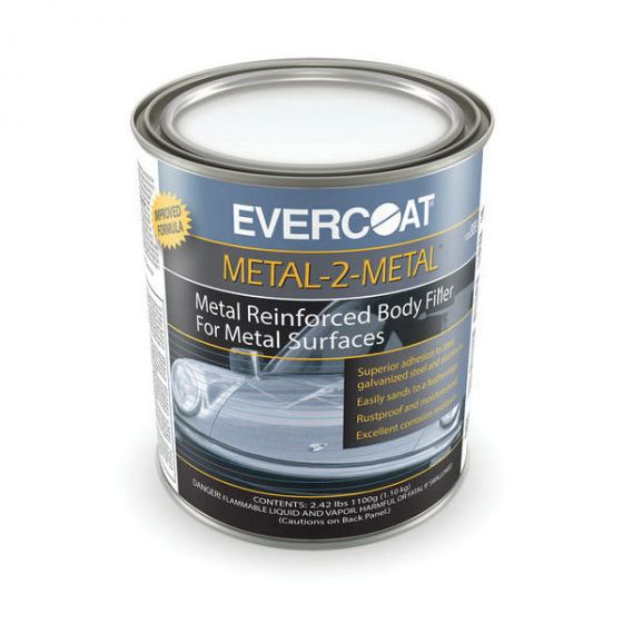 EVERCOAT METAL-2-METAL 100889 Aluminum Filled Body Repair Filler, 1 qt Can, Metallic Grey, Paste
