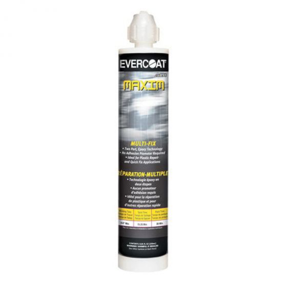 EVERCOAT MAXIM 100898 2-Component Plastic Repair, 250 mL Cartridge, Black, Liquid, 4 hr Curing