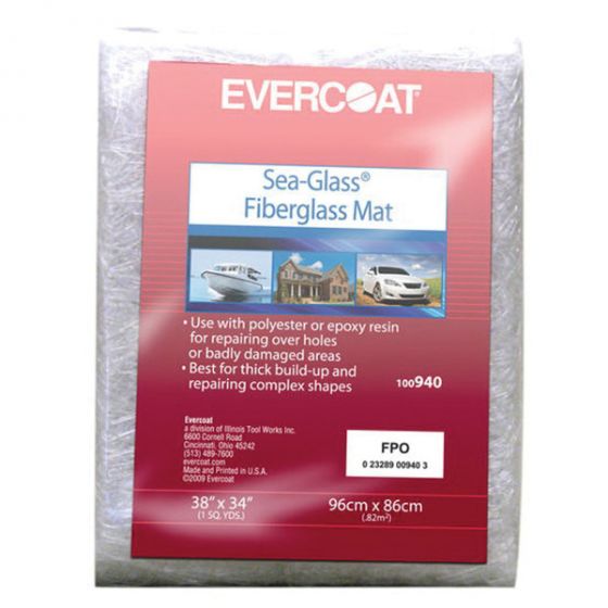 EVERCOAT Sea-Glass 100940 Fiberglass Mat, 11.5 oz Bag, White/Neutral, Solid