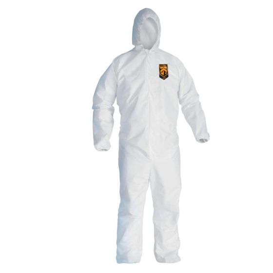 KleenGuard 41506 A45 Series Coveralls, X-Large, Microporous Film Laminate, White, Zipper Front