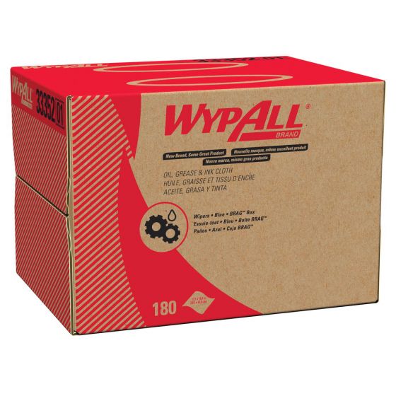 WypAll 33352 Brag Box Cloth, 16.8 x 12.1 in, 180, Polypropylene, Blue, 1 Plys