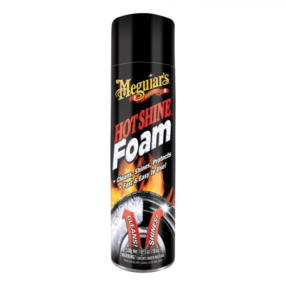 Meguiar's Hot Shine G13919 Tire Foam, 19 oz Aerosol Can, White Foam, Liquid