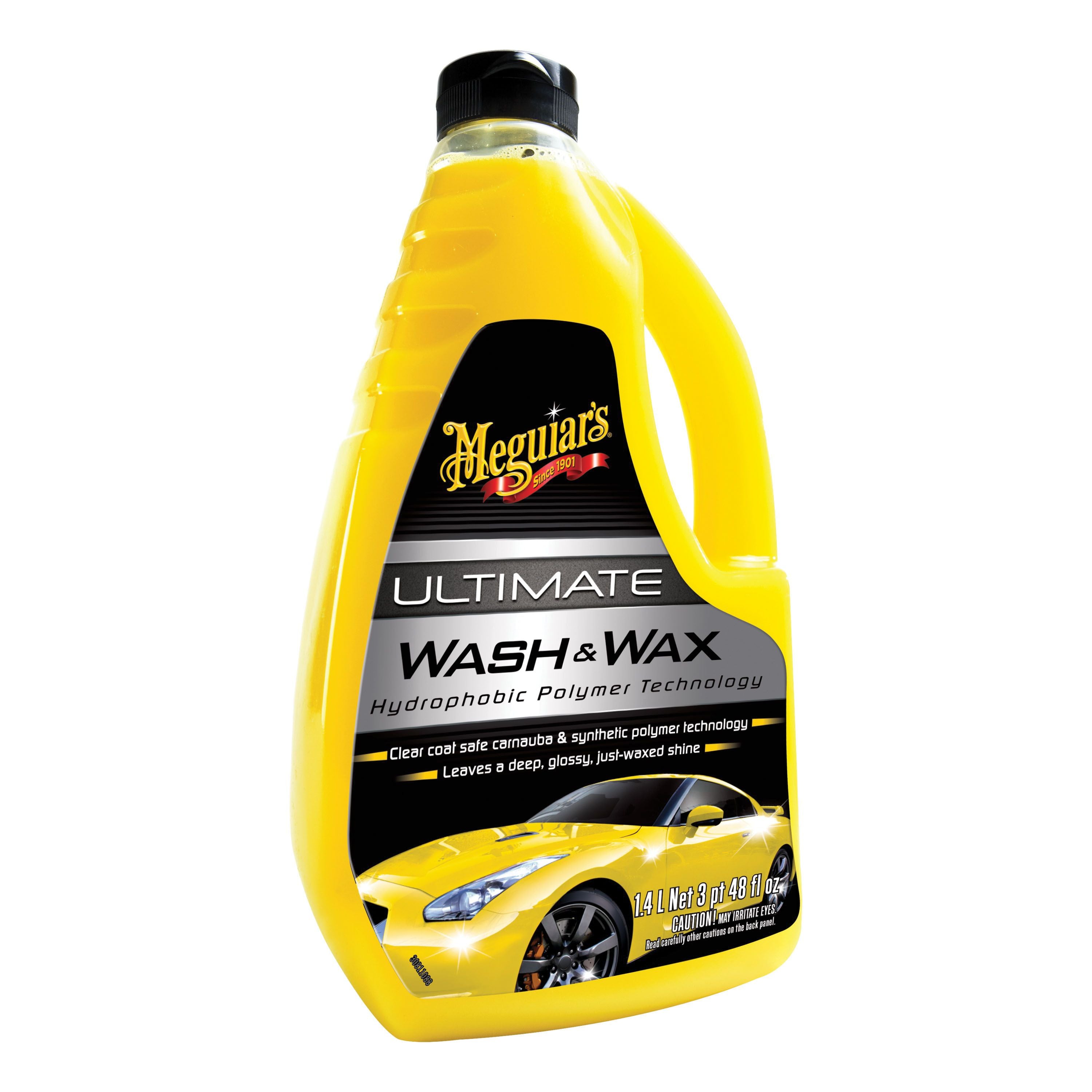 Meguiar's G17748 Ultimate Wash and Wax, 48 oz Bottle, Bright Yellow, Liquid