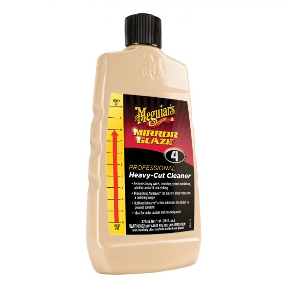 Meguiar's Mirror Glaze M0416 Heavy-Cut Professional Cleaner Compound, 16 oz Bottle, White, Liquid