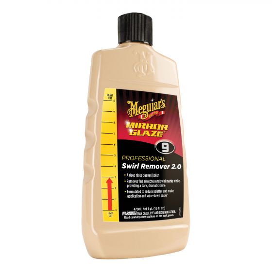 Meguiar's Mirror Glaze M0916 Swirl Remover, 16 oz Bottle, White, 570 g/L VOC