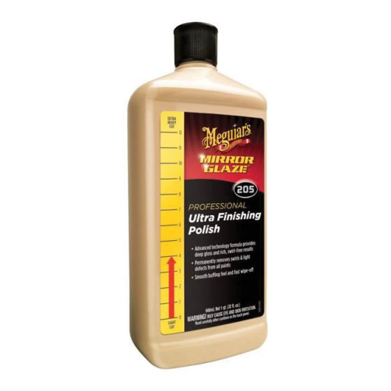 Meguiar's Mirror Glaze M20532 Ultra Finishing Polish, 32 oz Bottle, High Gloss, Creamy White, Liquid