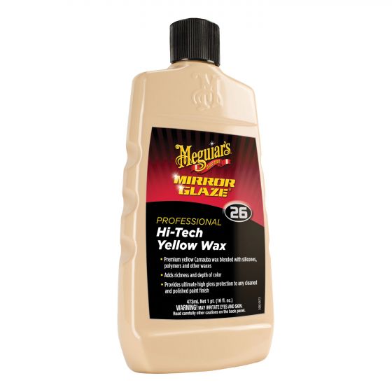 Meguiar's Mirror Glaze M2616 Hi-Tech Wax, 16 oz Tin Box, High Gloss, Light Yellow, Paste