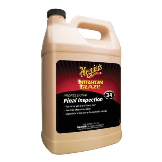 Meguiar's Mirror Glaze Final Inspection M3401 Professional Spray Detailer, 1 gal Can, Light Milky Pink