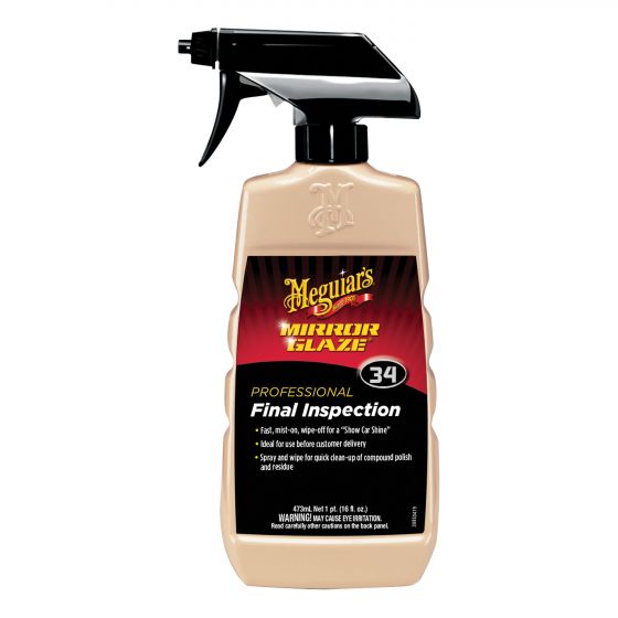 Meguiar's Mirror Glaze Final Inspection M3416 Professional Spray Detailer, 16 oz Bottle, Light Milky Pink