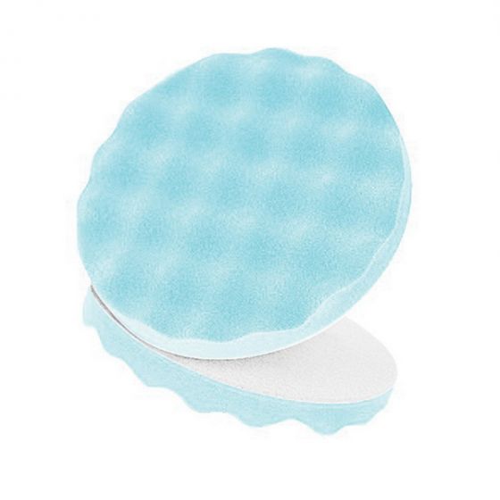 3M 05751 Single Sided Ultrafine Polishing Pad, 8 in Dia, Hook and Loop Attachment, Foam Pad, Blue