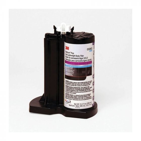 3M Platinum Plus 05863 Body Filler, 276 mL Cartridge, Gold, Paste