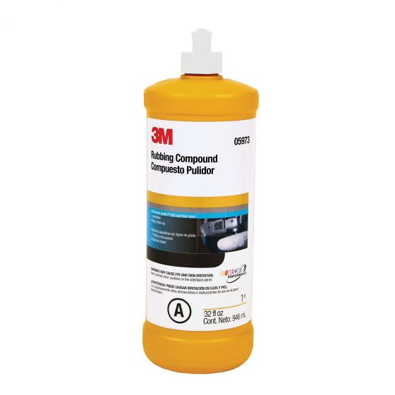 3M 05973 Rubbing Compound, 1 qt Bottle, Tan, Liquid, Compound