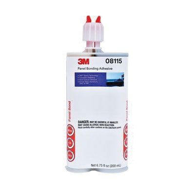 3M 08115 2-Part Panel Bonding Adhesive, 200 mL Dual Syringe Cartridge, Viscous Liquid, Black, 1.2, 24 hr Curing