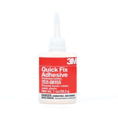 3M 08155 1-Component General Purpose Quick Fix Adhesive, 1 oz Bottle, Thin Fluid, Clear, 1 min Curing