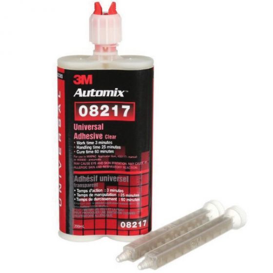 3M 08217 2-Part Universal Adhesive, 200 mL Cartridge, Medium Syrup, Clear/Dark Amber, 1 hr Curing