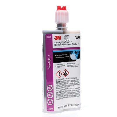 3M Automix 08235 Semi-Rigid Parts Repair, 200 mL Cartridge, Liquid, Black, 1 to 1.2, 1 to 4 hr Curing