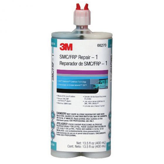 3M 08270 2-Part Repair Adhesive, 400 mL Cartridge, Liquid/Viscous, White/Dark Green, 10 min Curing