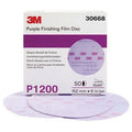 3M 30668 260L Series Abrasive Disc, 6 in Dia, P1200 Grit, Hook and Loop, Purple