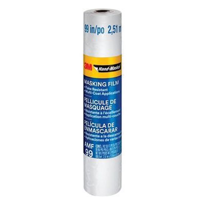 3M Hand-Masker 90040 Advanced Masking Film, 99 in W x 90 ft L, 0.35 mil THK, Transparent