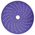 Cubitron II 31483 737U Series Multi-Hole Clean Sanding Abrasive Disc, 6 in Dia, 320+ Grit, Hook and Loop, Purple