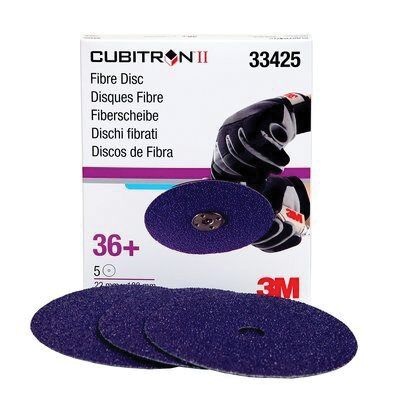 Cubitron II 33425 Abrasive Disc, 7 in Dia, 36+ Grit, 8600 rpm, Purple