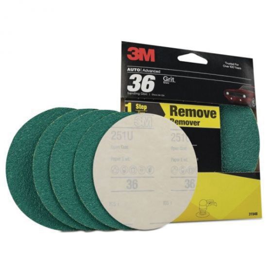 Green Corps 31548 Abrasive Disc, 6 in Dia, 36 Grit, PSA, Green