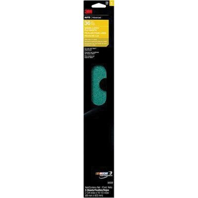 Green Corps 32232 Coated File Sheet, 2-3/4 in W x 16-1/2 in L, 36 Grit, Coarse Grade, Green, Dry