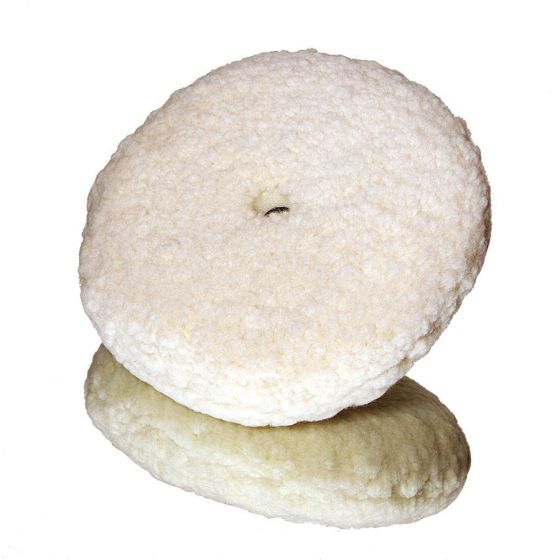 Perfect-It 05753 Double-Sided Compound Pad, 9 in Dia, Quick Connect Attachment, Wool Pad, White