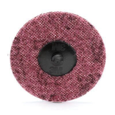 Scotch-Brite 05531 SC-DR Series No-Hole Surface Conditioning Disc, 3 in, Medium Grade, Aluminum Oxide, Red