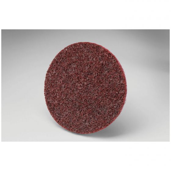 Scotch-Brite 07486 No Hole Non-Woven Surface Conditioning Disc, 3 in Dia, Medium Grade, Aluminum Oxide Abrasive