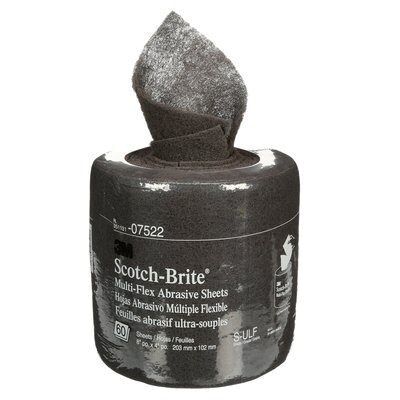 Scotch-Brite 07522 MX-SR Series Multi-Flex Abrasive Sheet Roll, 8 in W x 20 ft L