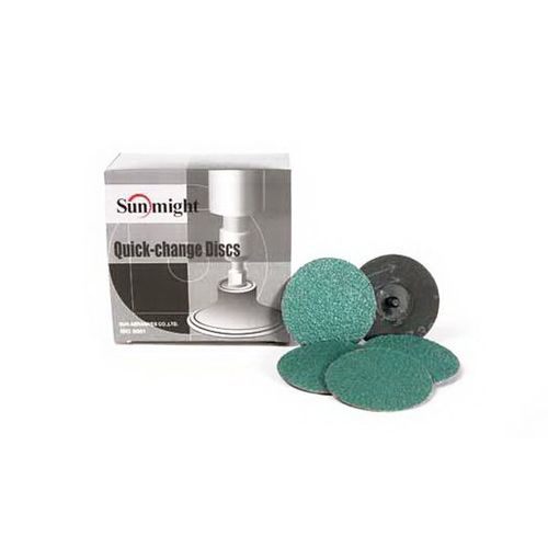 Sunmight 00201 Closed Coated Quick Change Disc, 2 in, Alumina Zirconia, Roloc Attachment - P24 Grit